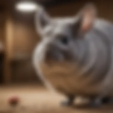 Chinchilla interacting with its owner