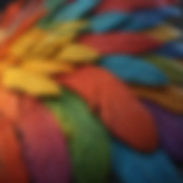 Close-up of a parrot's colorful feathers