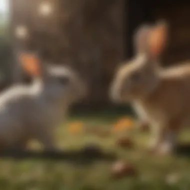 Rabbits enjoying social interaction together