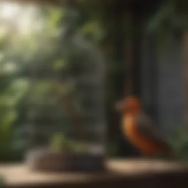 Design Considerations for Bird Cages A thoughtfully designed outdoor bird cage placed in a natural setting.