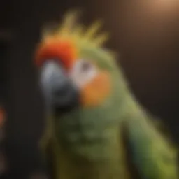 Close-up of a parrot with feather loss on its head