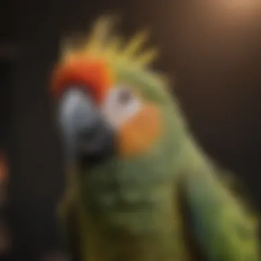 Close-up of a parrot with feather loss on its head