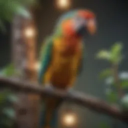 Colorful parrot perched on a branch