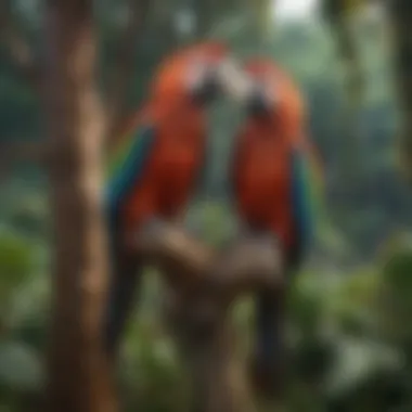 Creating the Ideal Habitat for Macaws A beautifully maintained macaw habitat, emphasizing the care required for these birds.