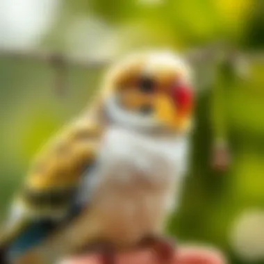 A bird being stimulated mentally through interactive play