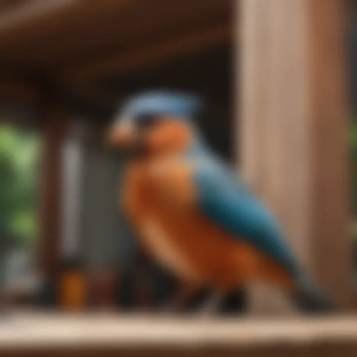 Close-up of various construction materials used in aviary building