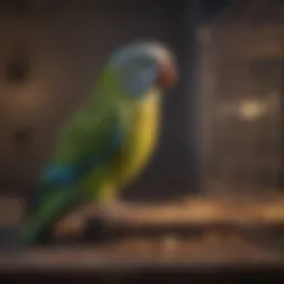 Spacious parakeet cage with multiple perches
