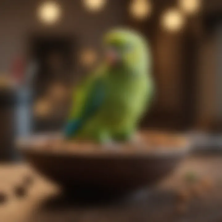 Nutrient-rich parakeet food in a bowl