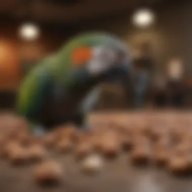 Nut Selection for Parrots An assortment of nuts that can be included in a parrot's diet