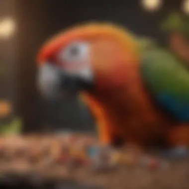 Nutritional Seeds and Pellets Colorful seeds and pellets designed for parrot nutrition