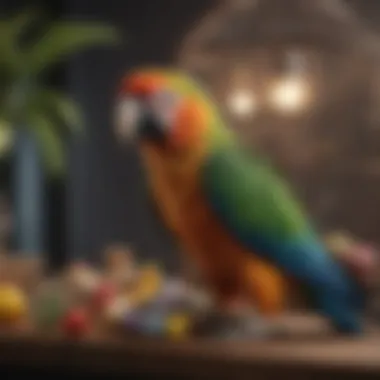 Creating a Stimulating Home for Parrots A well-designed parrot cage with toys and perches for enrichment