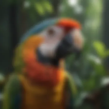 Diversity Among Parrot Species An array of parrot species in their natural habitat, displaying diversity