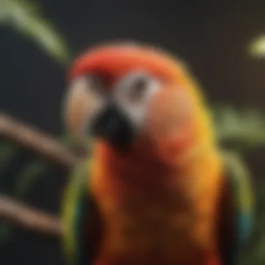 The Colorful Life of Parrots A vibrant parrot perched on a branch showcasing its colorful feathers