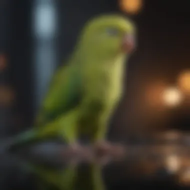Parakeet in Motion: A Closer Look at Bobbing A vibrant parakeet engaging in bobbing behavior
