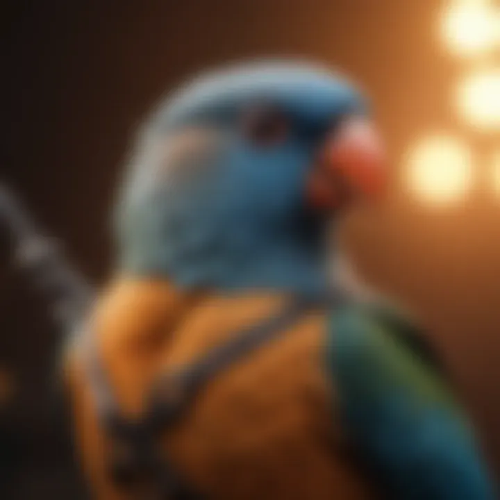 A close-up of a pet bird harness showcasing its design