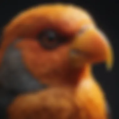 Close-up of an orange beak highlighting its unique features and textures.