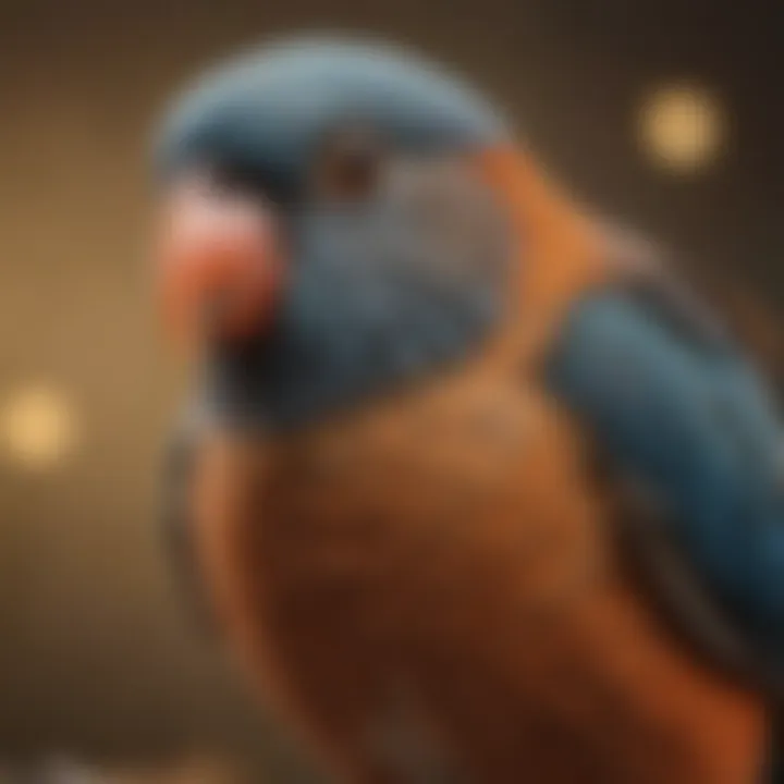 Close-up of a bird being trained with positive reinforcement, illustrating effective training techniques