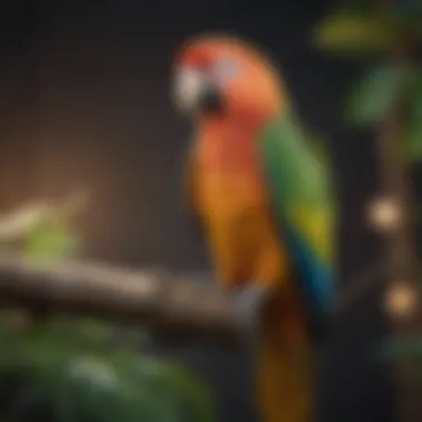 The Beauty of Parrots in Pet Bird Care Vibrant parrot perched on a branch showcasing its colorful feathers
