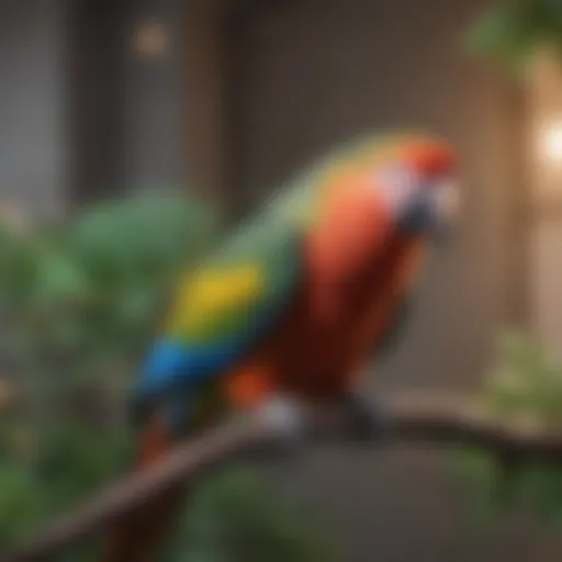 Colorful parrot perched on a branch