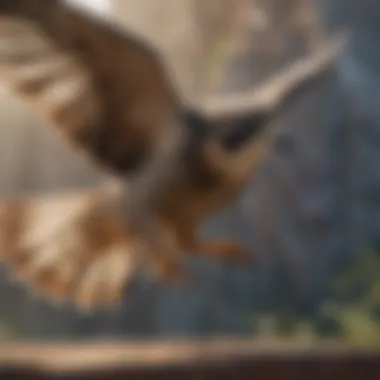 A falcon diving through the air, illustrating its speed and agility