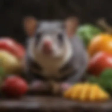 A vibrant assortment of fruits and vegetables suitable for sugar gliders