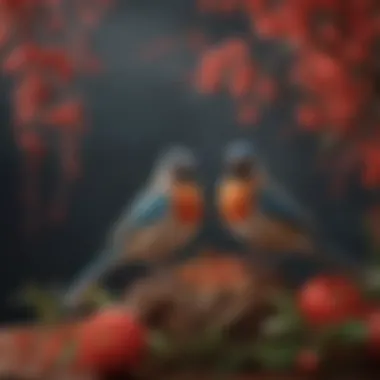 Birds as Symbols of Prosperity and Good Fortune Artistic representation of birds symbolizing prosperity
