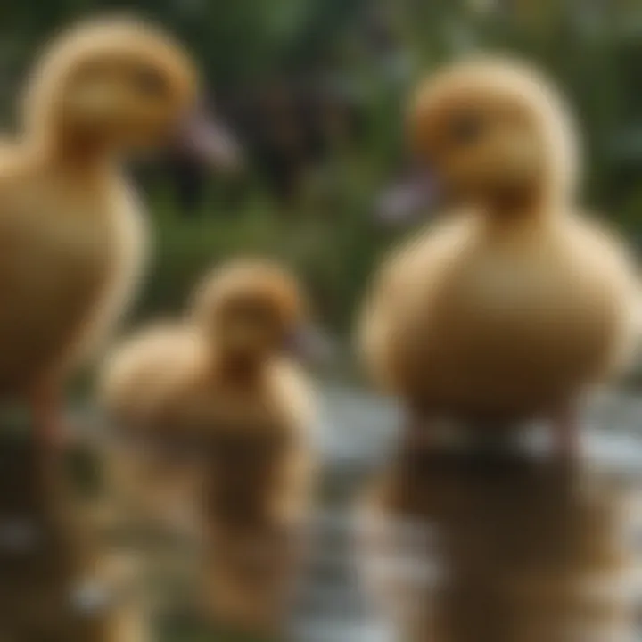 Ducklings interacting playfully in a safe outdoor space.