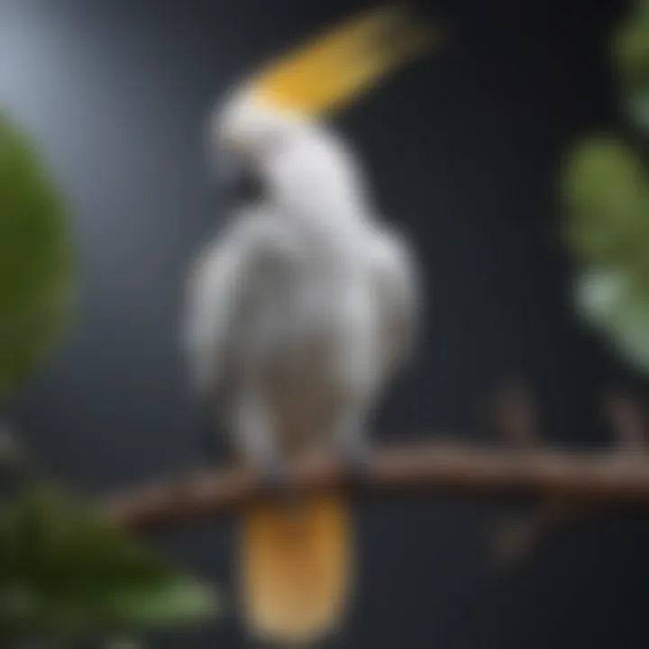 Colorful cockatoo perched gracefully on a branch