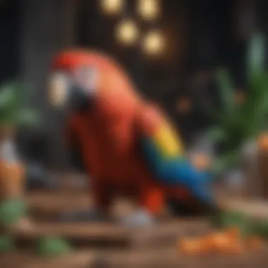 Essential Supplies for Macaw Care and Maintenance Selection of macaw food and care supplies