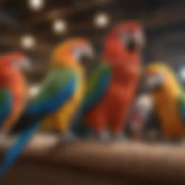 Colorful variety of talking parrots available at PetSmart