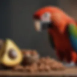 A variety of fruits and nuts suitable for macaws