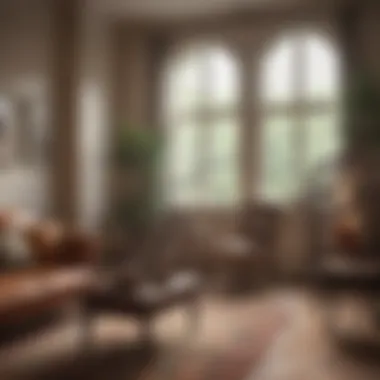 Tranquil Living Room with Birdcage A serene living room setting with a tranquil birdcage.