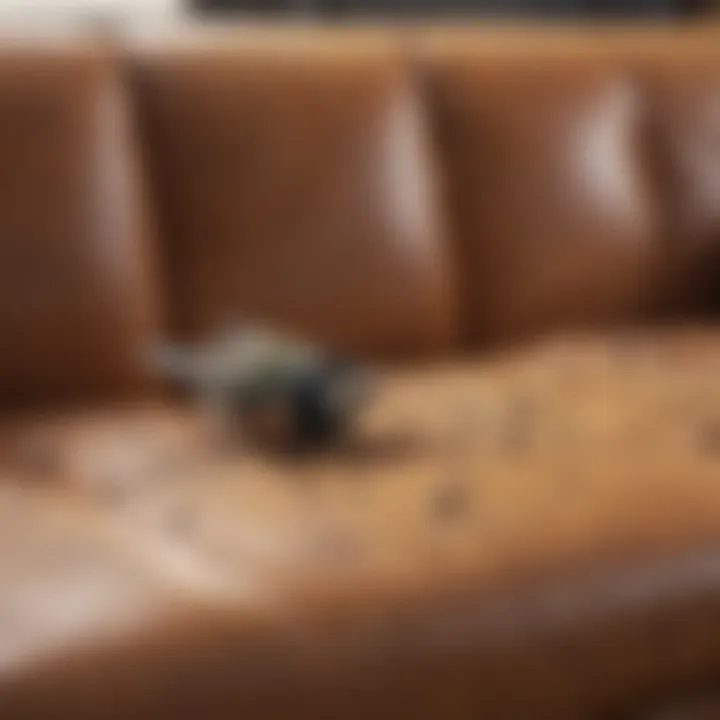 A close-up of bird droppings on a couch, highlighting the common challenges faced by pet bird owners.