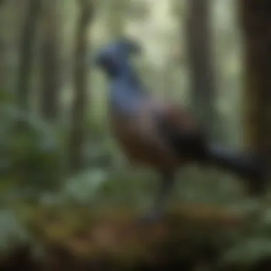 Lyrebird in Its Natural Habitat A lyrebird in its natural habitat, surrounded by lush vegetation