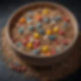 Colorful assortment of pellet diet for pet birds in a bowl