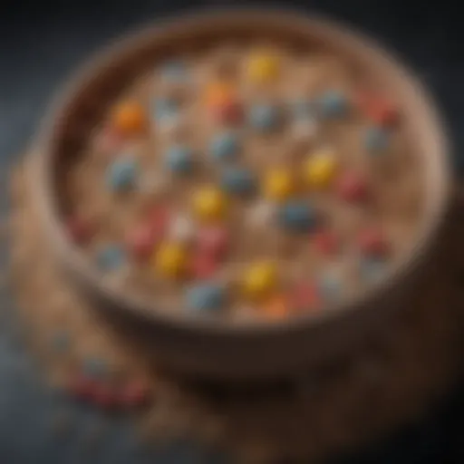 Colorful assortment of pellet diet for pet birds in a bowl