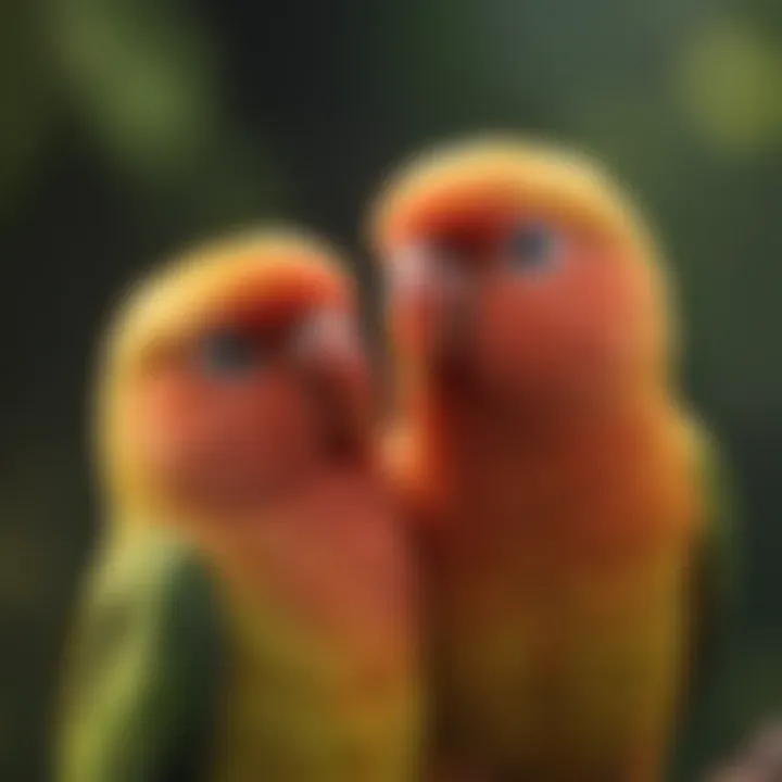 Close-up of a lovebird in a natural habitat, illustrating ethical breeding practices