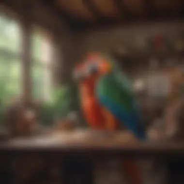 A serene environment illustrating the ideal living conditions for macaws