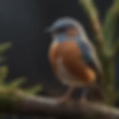 A calm bird perched, showcasing its body language and comfort level