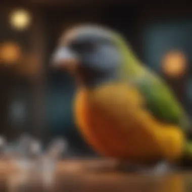 A pet bird exhibiting normal activity