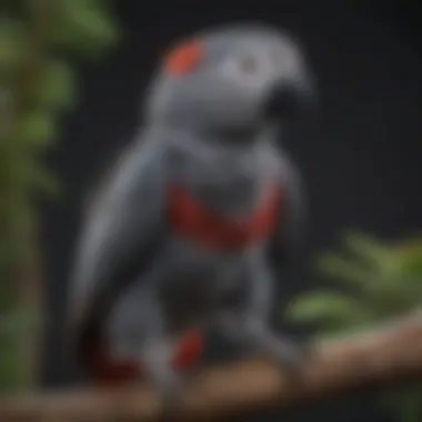 Timneh African Grey Parrot perched on a branch showcasing its unique plumage