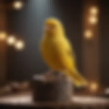 Joyful Canary Dance A canary dancing joyfully on a perch