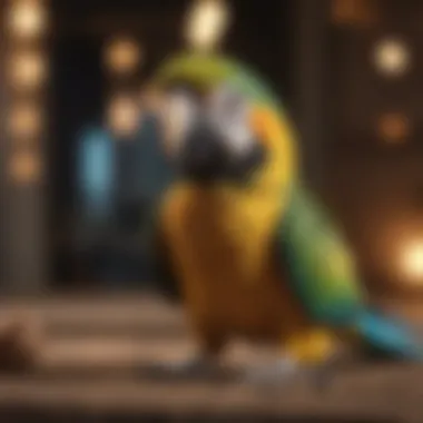 Parrot Dance Moves A vibrant parrot displaying its dance moves