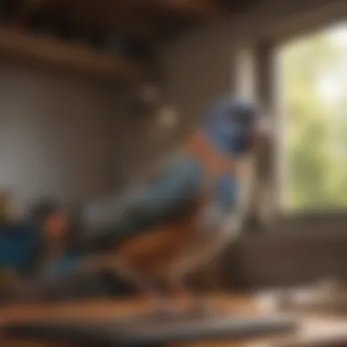 Creating a Safe Haven for Birds with Clipped Wings A pet bird in a safe indoor environment with clipped wings