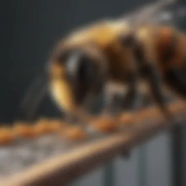 Close-up of a bee guard on a feeder