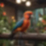 Vibrant indoor aviary showcasing various bird species