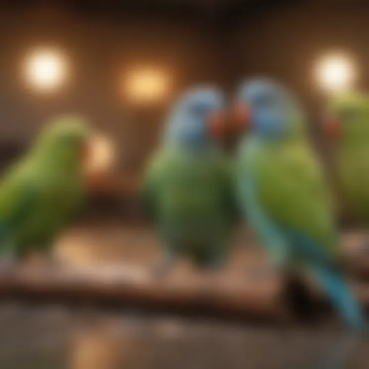 Rescue organization showcasing parakeets