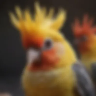 A cockatiel showcasing vibrant plumage