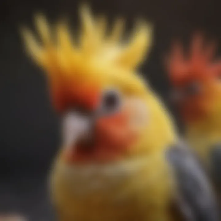 A cockatiel showcasing vibrant plumage